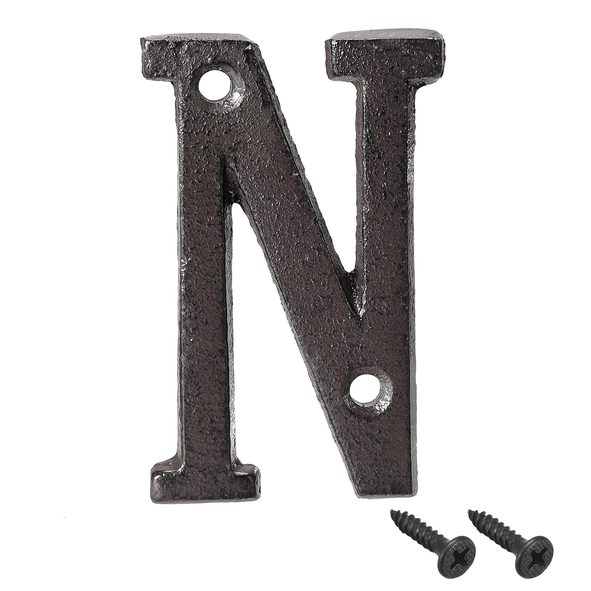 3 Inch Cast Iron Letter N - Durable House Letter for Home, Hotel, Mailbox & Address Sign - Perfect for Front Door, Porch, Garden & Outdoor Decor