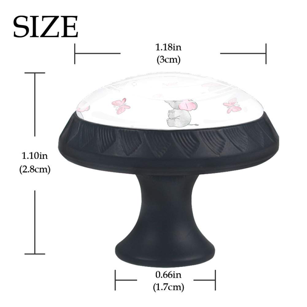 AISSO Dragon Drawer Knobs - 4PCS Black Glass Pulls for Wardrobe & Closet