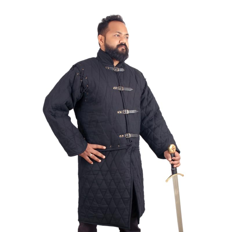 THE MEDIEVALS Padded Gambeson Coat - Medieval Aketon Jacket for SCA, LARP & Historical Reenactment | Authentic Battle-Ready Armor for Cosplay & Renaissance Fairs