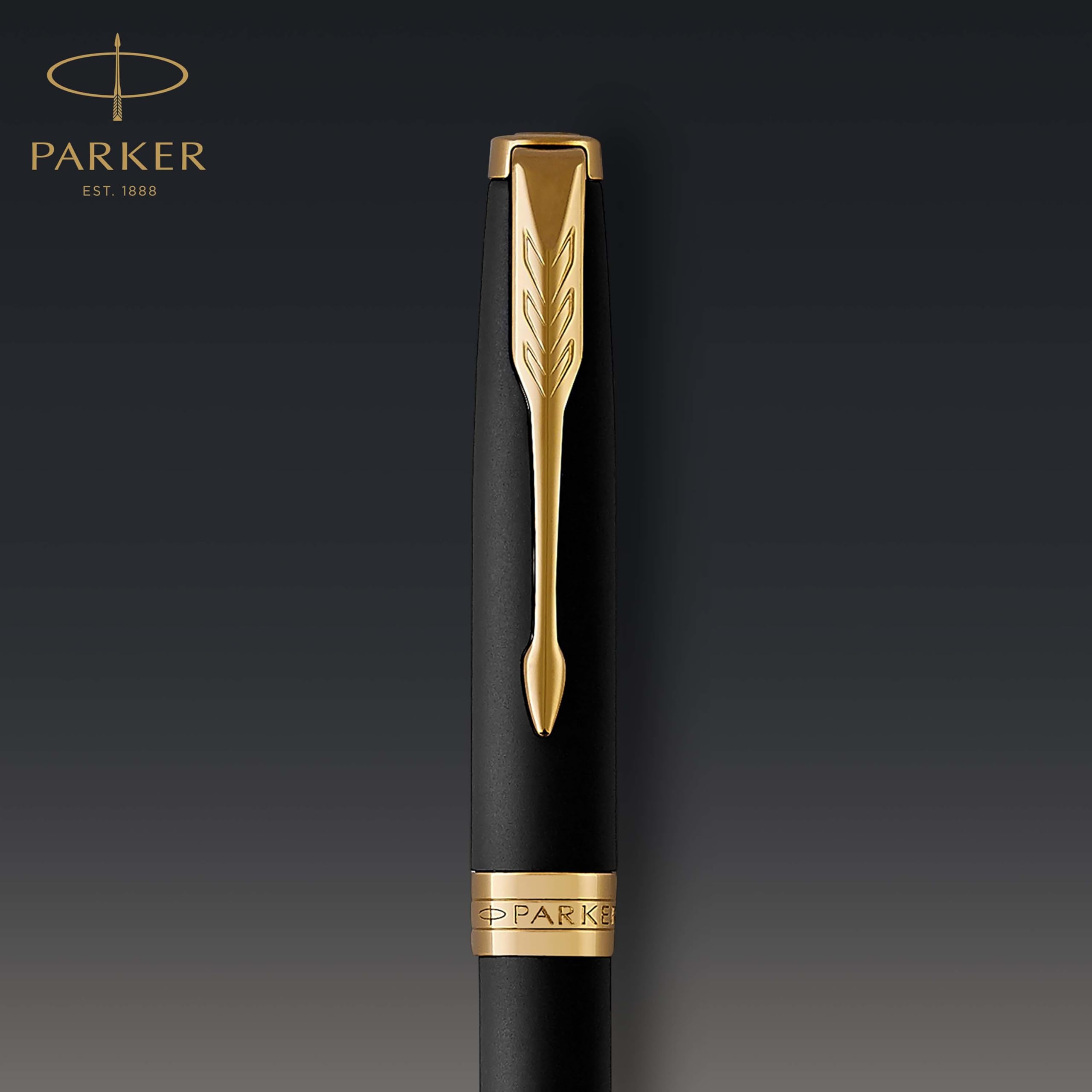 Parker Sonnet Ballpoint Pen - Matte Black Lacquer with Gold Trim, Medium Point Black Ink, Gift Box Included | Premium Writing Instrument for Business, Gifting & Everyday Use