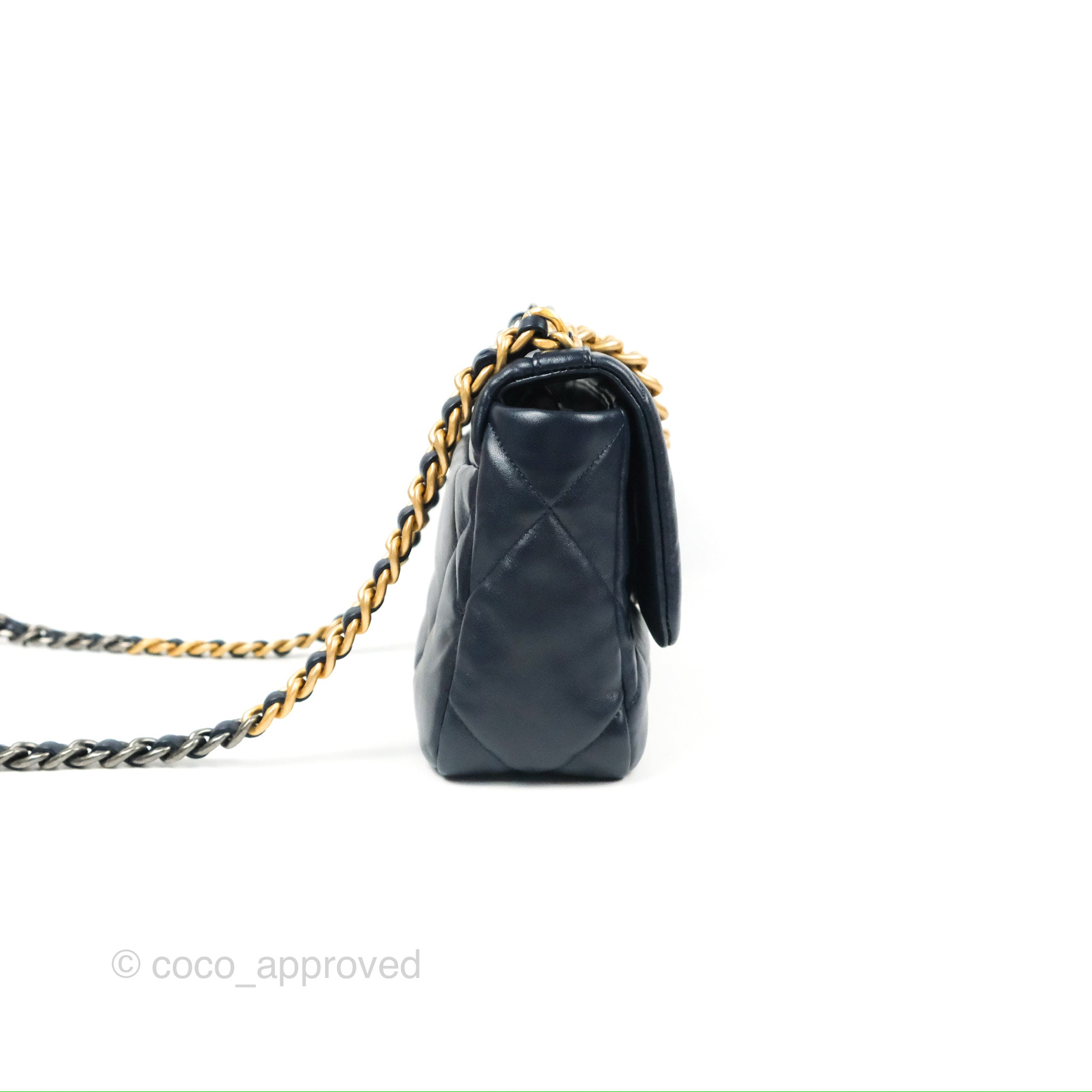 Chanel 19 Small Handbag in Navy Blue with Mixed Hardware - Luxury Crossbody Bag for Women, Perfect for Date Night & Evening Events