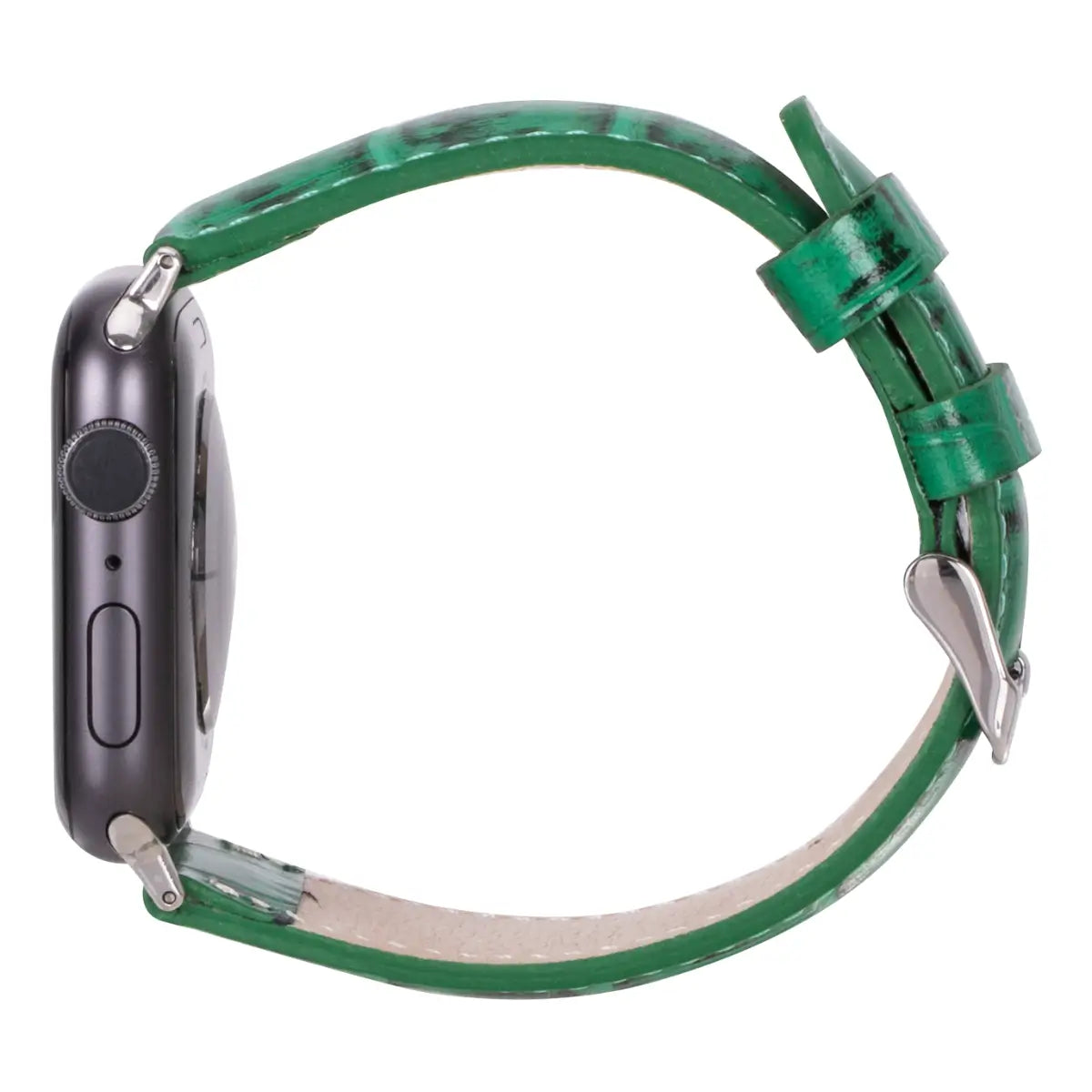 Premium Green Crocodile Pattern Leather Apple Watch Band - Stylish & Durable Replacement Strap for Apple Watch Series 1-9 - Perfect for Business, Casual & Outdoor Activities