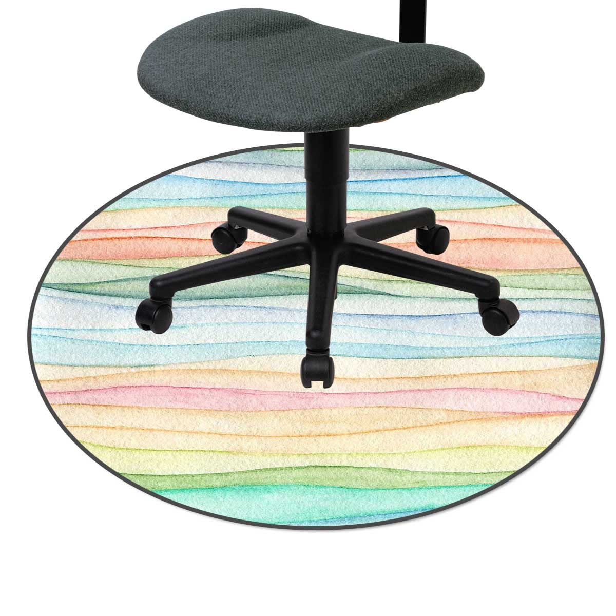 Premium Watercolor Office Chair Mat - 37 Inch Non-Slip Floor Protector for High Pile Carpets | Home & Office Workspace Decor | Protects Hardwood & Carpet Floors from Chair Damage