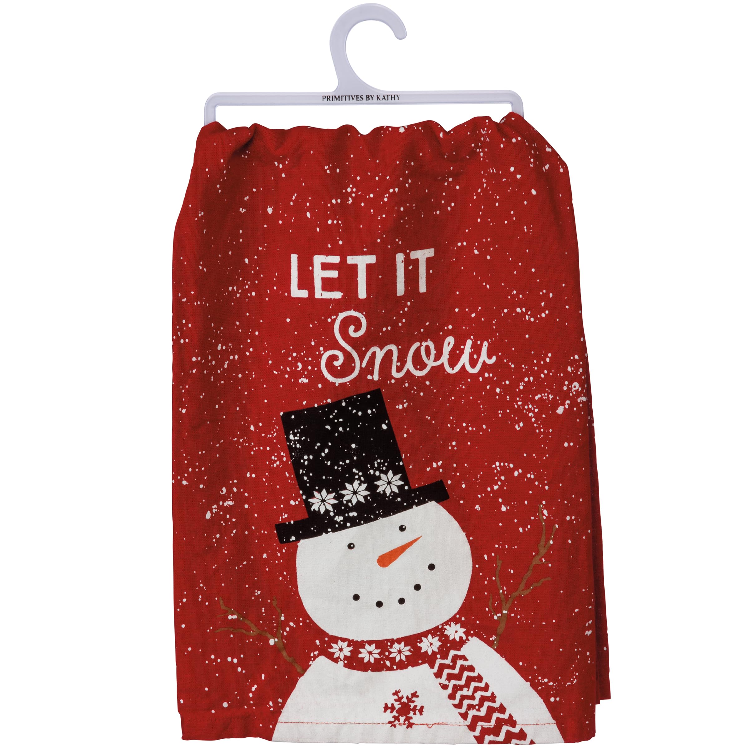 Primitives by Kathy Let It Snow Christmas Kitchen Towel - Farmhouse Holiday Decor for Home, Kitchen & Dining - Cozy Winter Snowflake Design for Gifts & Seasonal Decorating