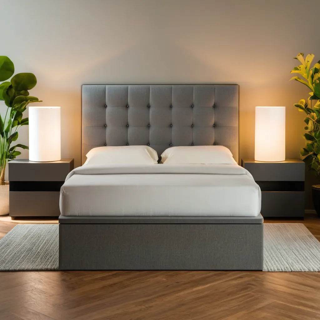 Mancini Belgium Fabric Storage Bed - Waterproof & Durable Platform Bed Frame with Underbed Storage - Perfect for Small Spaces, Apartments & Guest Rooms