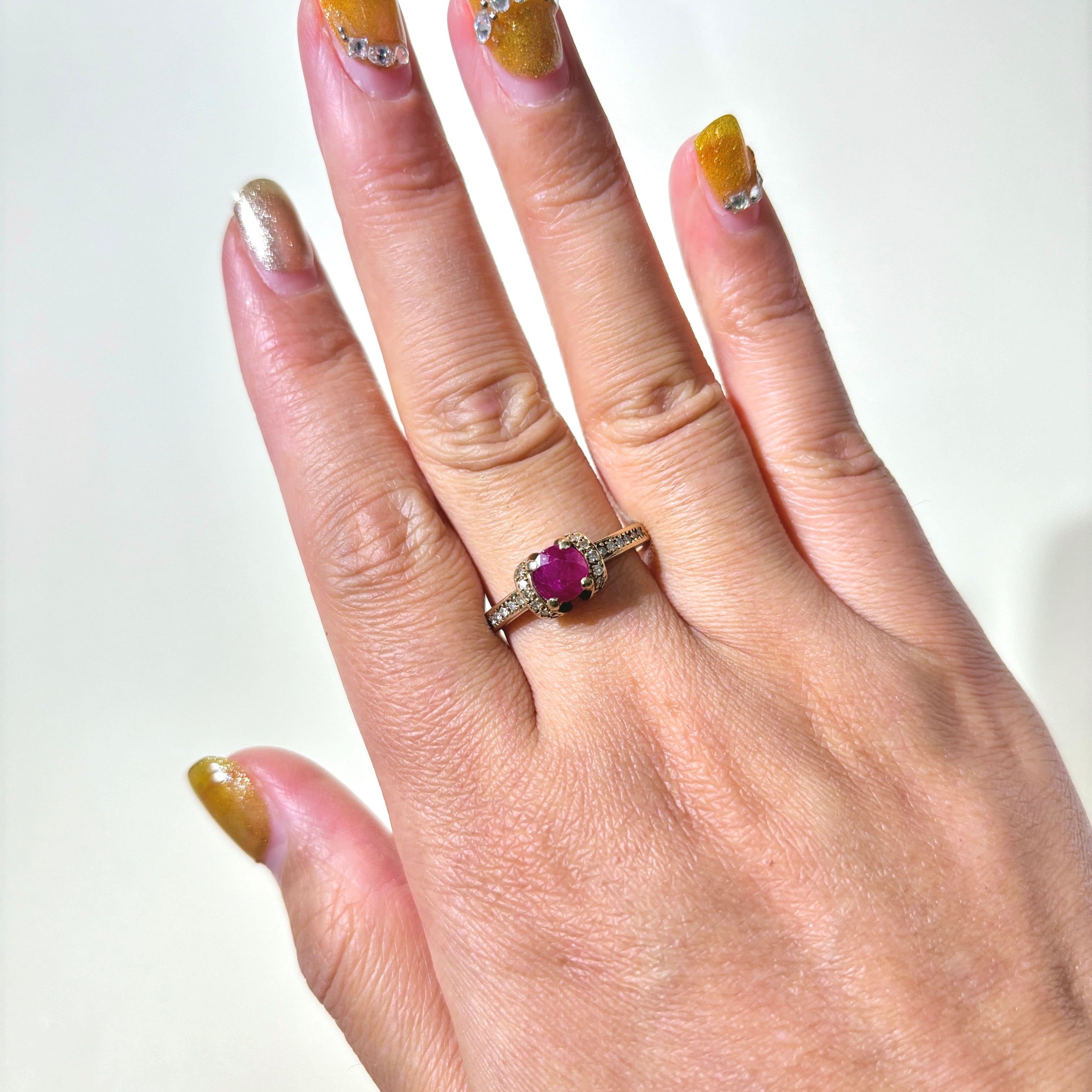 10K Ruby and Diamond Ring - 1.00ct Ruby with 0.15ctw Diamond Accents - Size 9.25 - Elegant Engagement, Anniversary or Gift Jewelry for Women