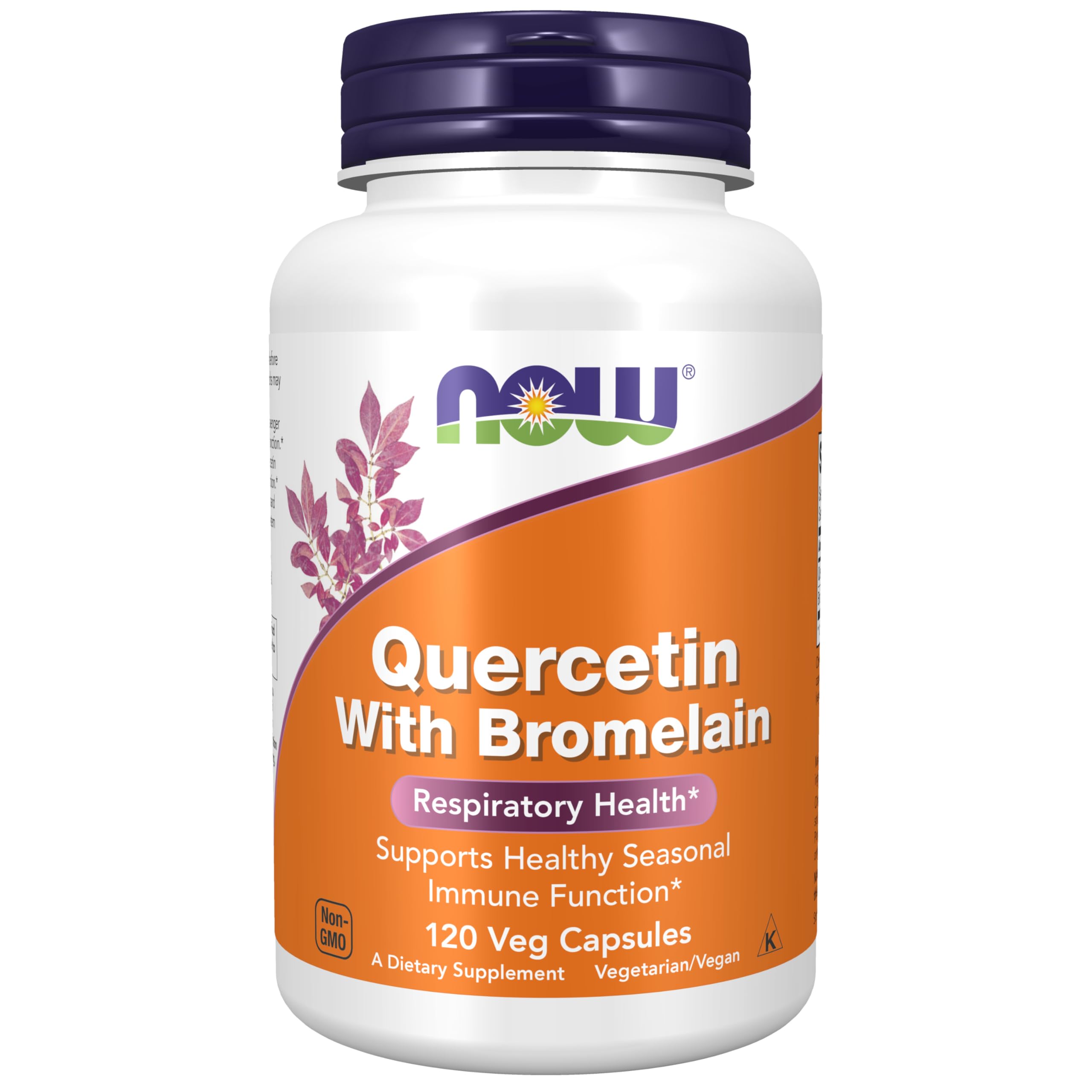 NOW Foods Quercetin with Bromelain Supplement - 120 Vegan Capsules for Immune Support, Antioxidant & Allergy Relief - Supports Respiratory Health & Seasonal Wellness