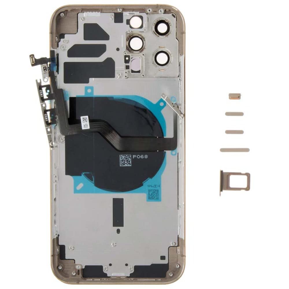 Apple iPhone 12 Pro Max Housing Assembly with Wireless Charging Coil - Gold Replacement Back Cover with Separator Card | DIY Repair Part for Home & Professional Use