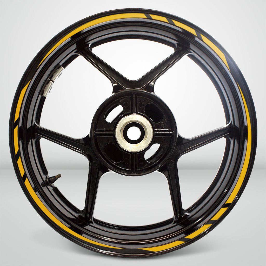 Reflective Yellow Vinyl Rim Stripe Decals for Kawasaki Ninja 650 - High Visibility Safety Stickers for Motorcycle Wheels - Perfect for Night Riding and Custom Bike Styling