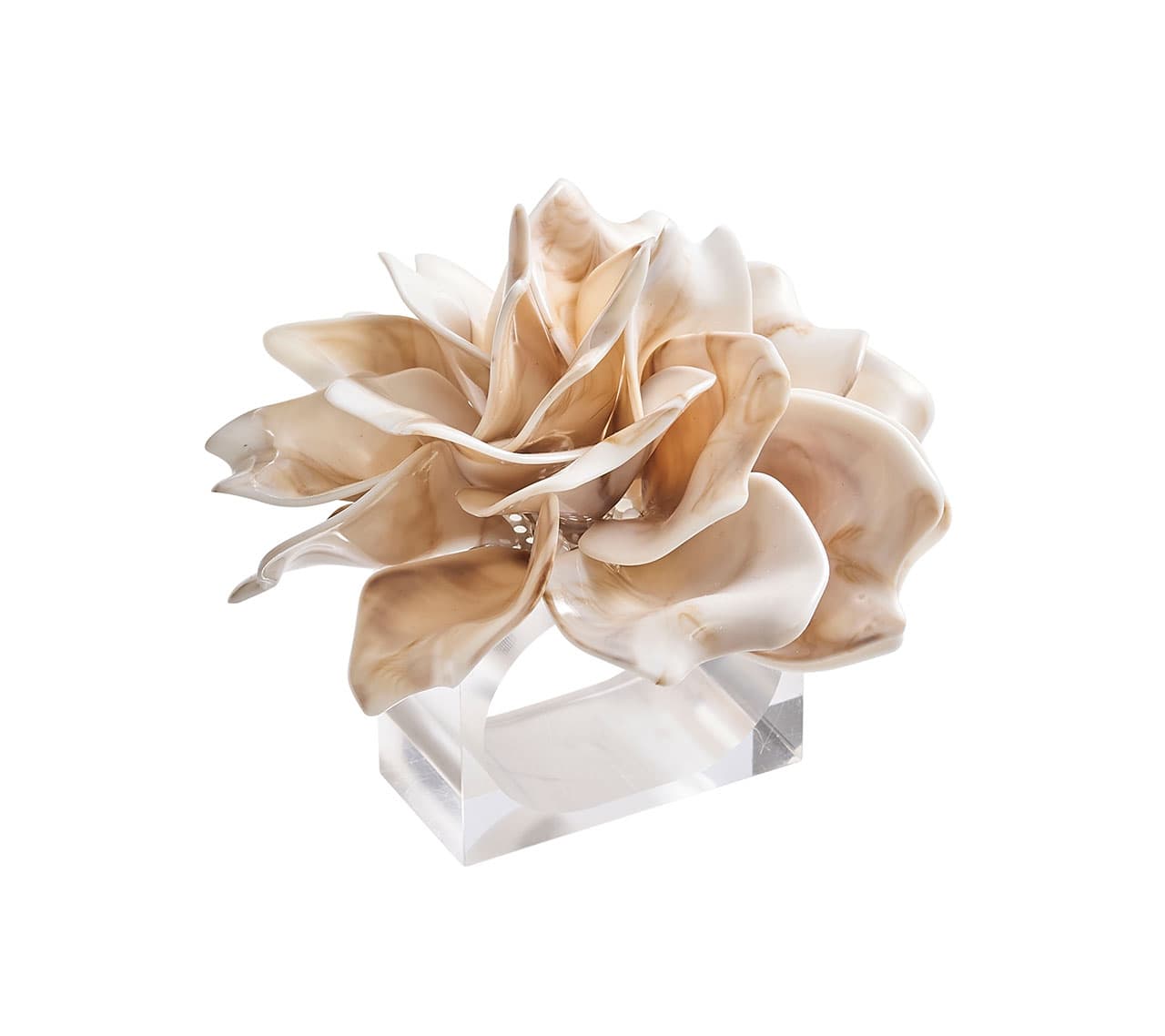 Ivory Dahlia Napkin Rings Set of 4 - Elegant Floral Table Decor for Wedding, Dinner Party & Holiday Table Setting