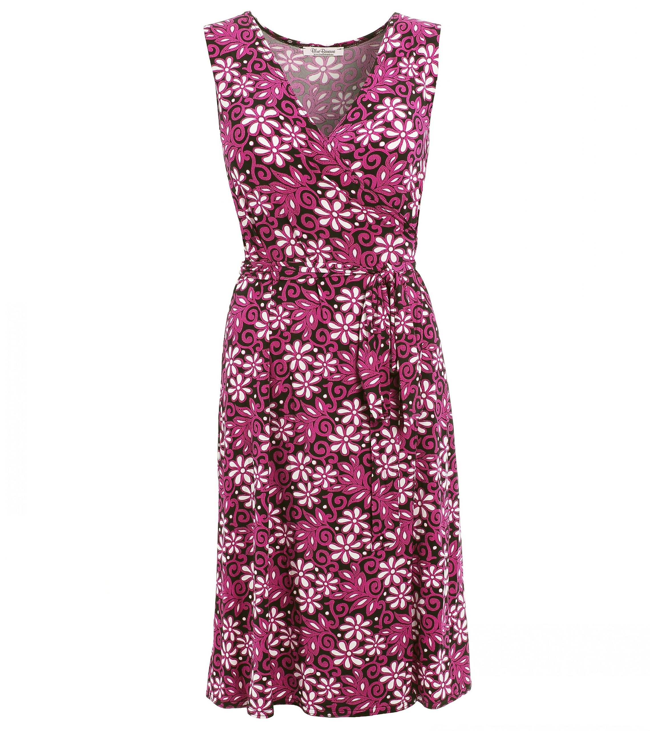 Floral Wrap Dress for Women - Sleeveless Summer Maxi Dress with V-Neck & Belt - Perfect for Beach, Vacation, and Casual Outings
