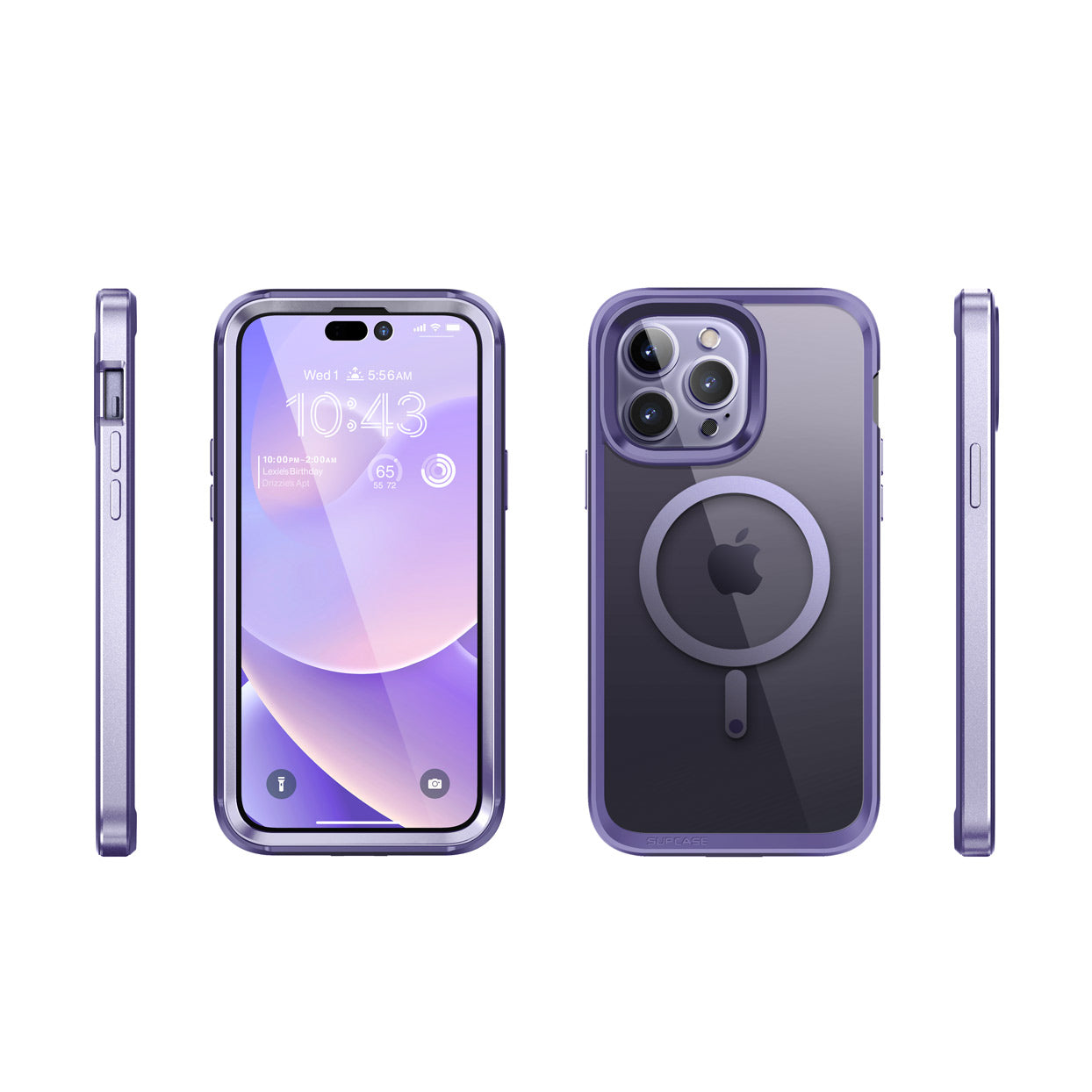 iPhone 14 Pro 6.1 Inch Case - Unicorn Beetle EDGE MAG Protective Cover with Built-in Screen Protector | Shockproof & Scratch Resistant | Perfect for Outdoor Activities, Travel & Daily Use (Deep Purple)