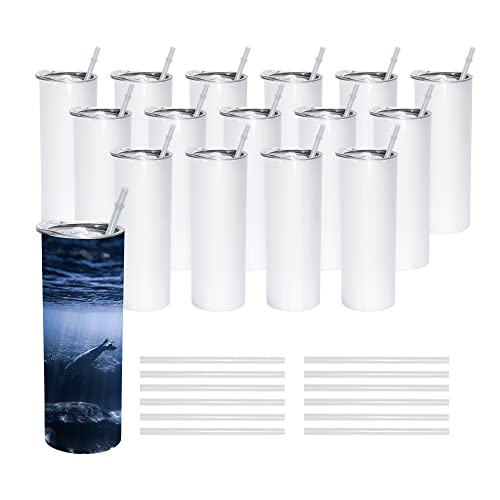 C-20 pack 20oz sublimation tumblers(plastic straw)