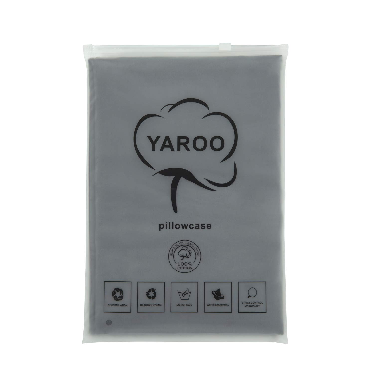 YAROO 21x72 Inch Body Pillow Cover - 100% Cotton 400 Thread Count Envelope Closure Pillowcase (Dark Gray) for Adults, Pregnancy, Back Support & Comfort - Only Cover No Insert Included
