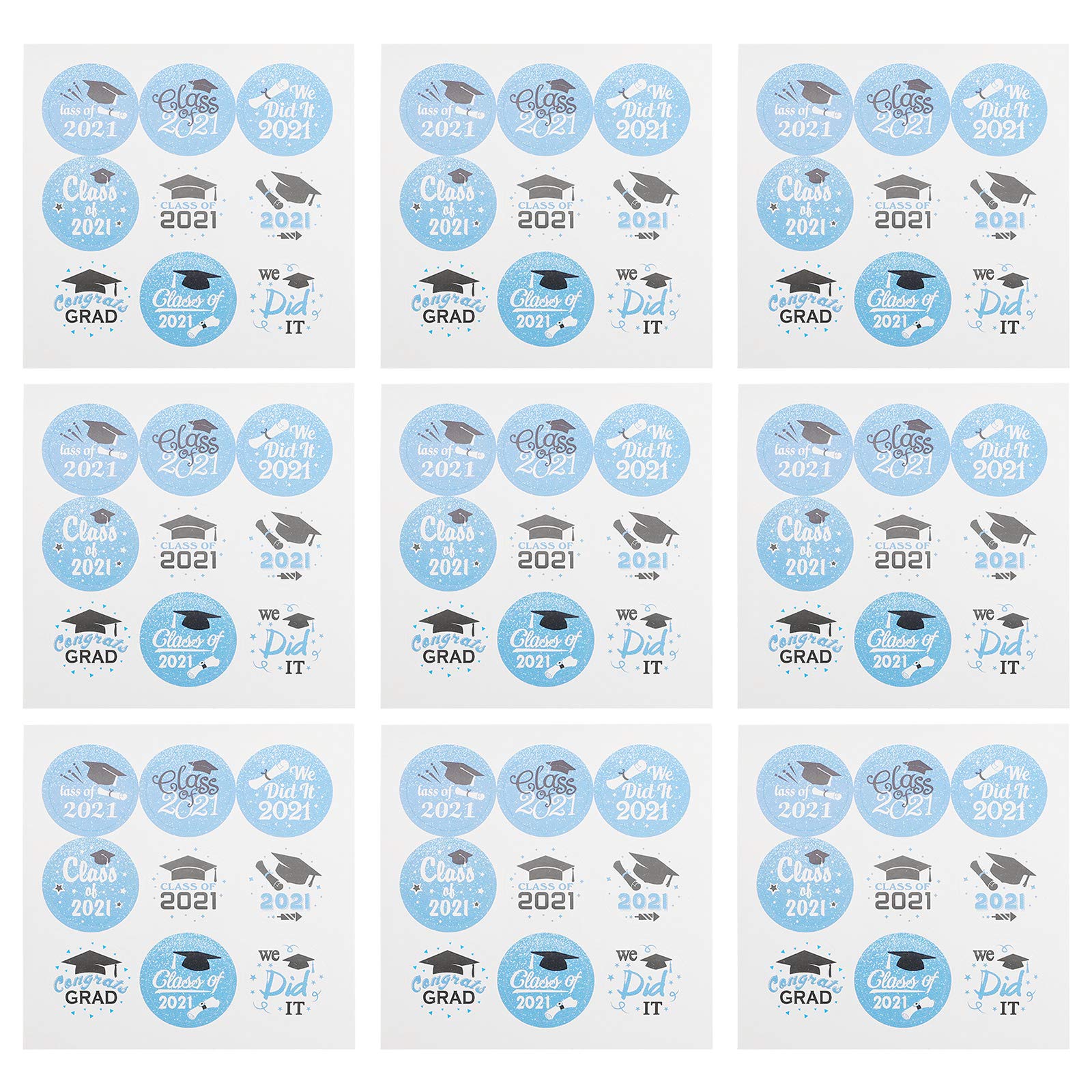 INOOMP 360Pcs Graduation Sealing Stickers - Round Gift Bag Envelope Stickers (Type A) for Party Favors, Wedding Invitations & Thank You Cards