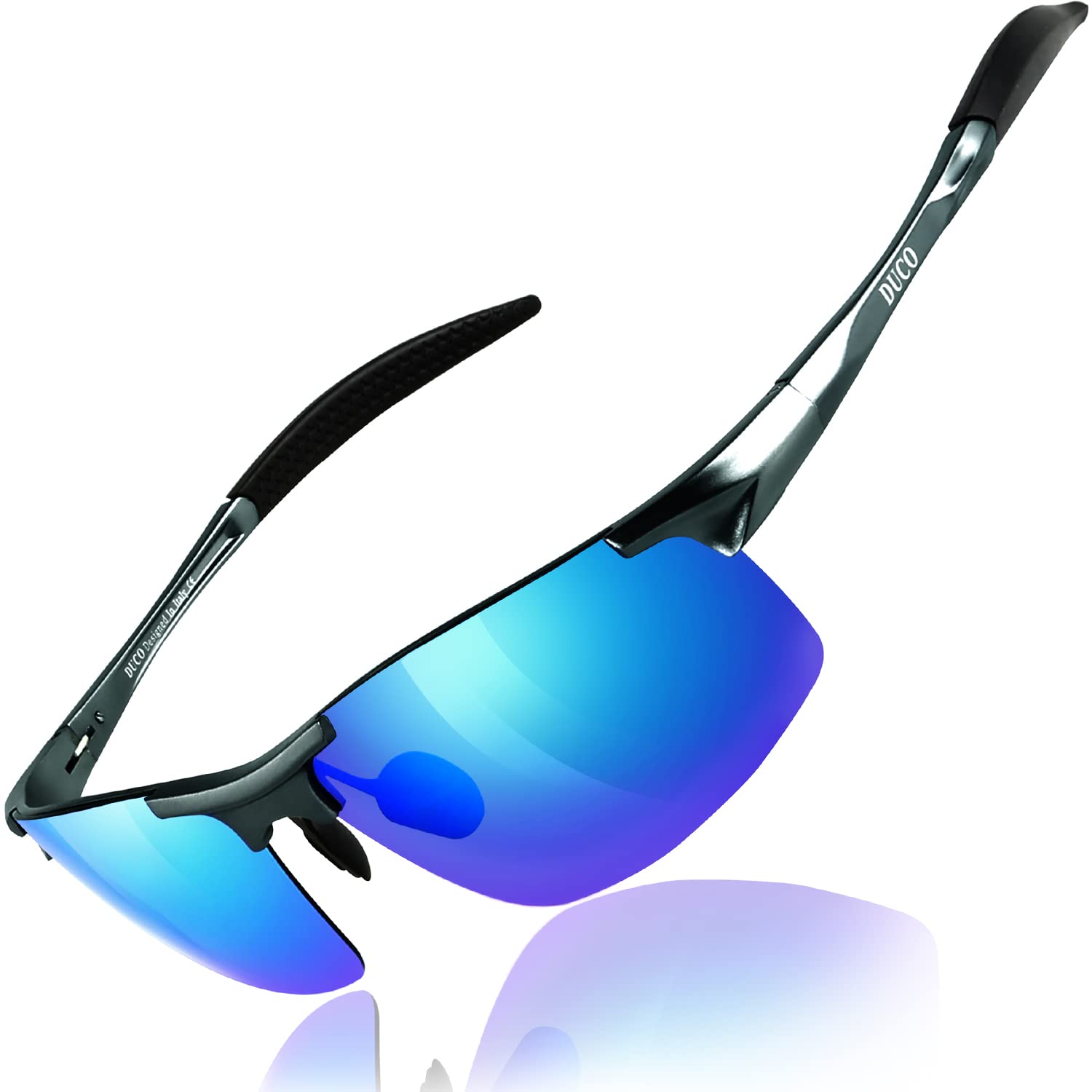 DUCO Men's Polarized Sports Sunglasses UV400 Protection for Running Cycling Fishing - Lightweight & Durable Frame (Model 8177s)