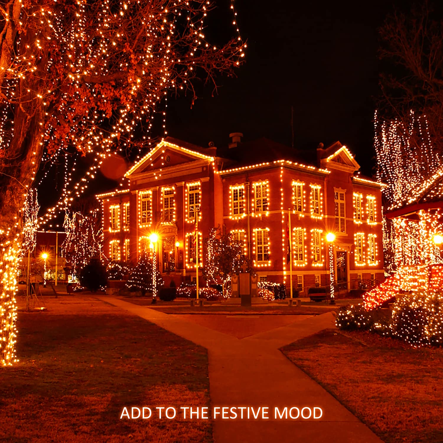 200 LED Orange Solar String Lights - 2 Pack (75.5Ft Each) - 8 Lighting Modes for Outdoor Halloween, Christmas, Thanksgiving & Fall Decorations - Perfect for Yard, Tree, Patio & Garden Party Lighting