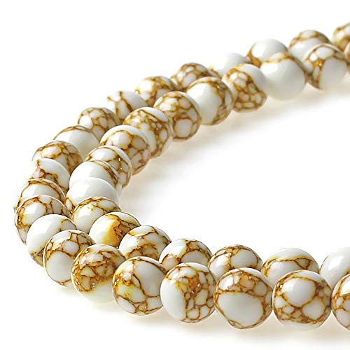Synthetic Golden Line White Turquoise
