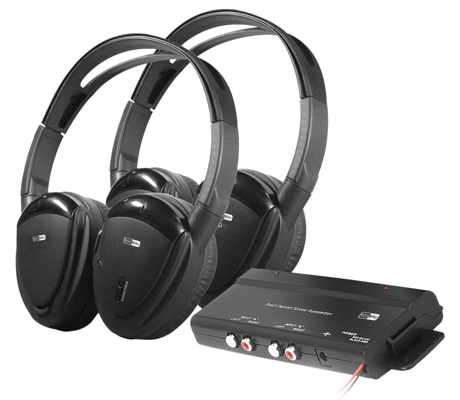 Farenheit HP 902RFT 900MHz Wireless Folding RF Headphones with Dual Channel - Perfect for Home Theater, Gaming & TV Watching