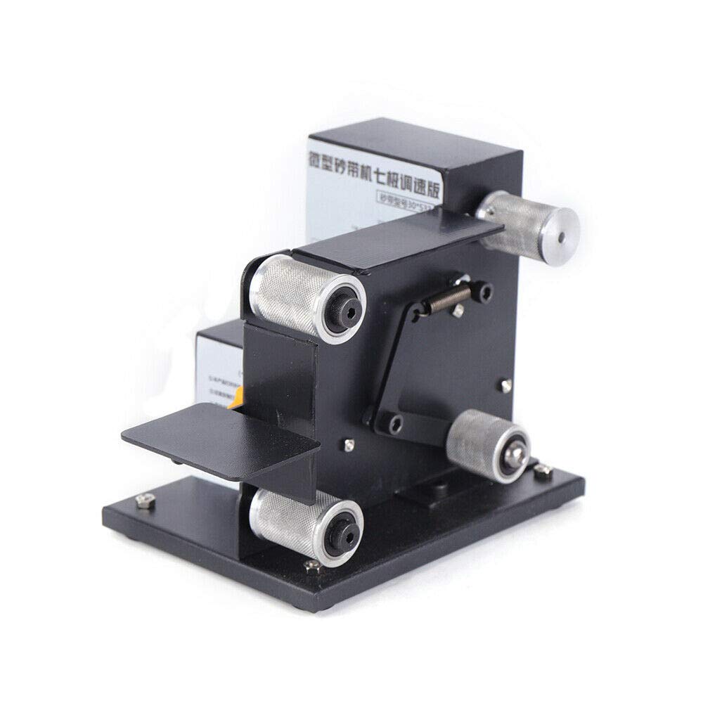 96W 4000-8000RPM Electric Grinder Mini Belt Sander for Metal, Wood & Plastic - 7-Speed Adjustable DIY Edge Sharpener & Polishing Machine with 10 Belts (USA Stock) - Perfect for Knife Sharpening, Woodworking & Metal Fabrication