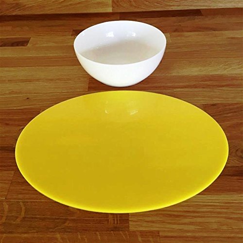 Premium Yellow Oval Placemat Set - Large Size (8-Pack) - Elegant Dining Table Decor for Everyday Meals & Special Occasions