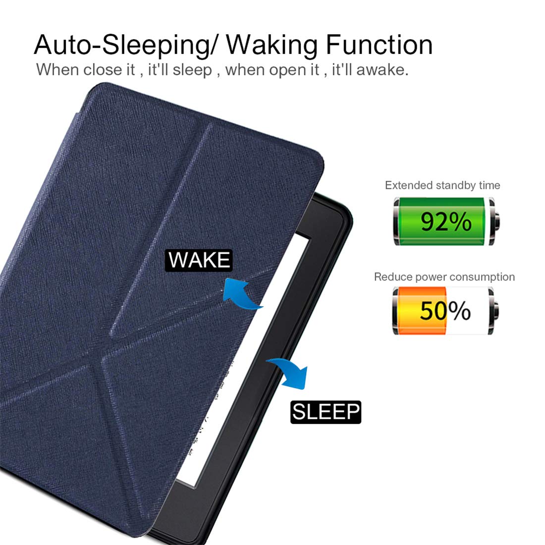 Premium Origami Stand Case for Kindle Paperwhite 10th Gen (2018) & Paperwhite 4 - Auto Wake/Sleep Protective Cover - Lightweight Rose Red Kindle Case - Perfect Gift for Book Lovers - Ideal for Reading, Travel & Work | Great for Bedtime Reading, Coffee Shop Work, Airplane Travel, Office Use, Library Study & Holiday Presents