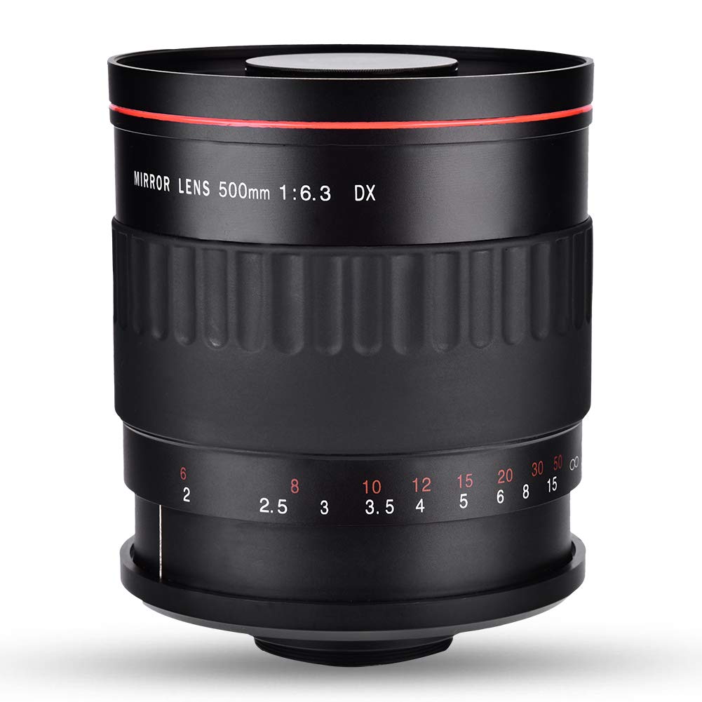 Professional 500mm F6.3 Manual Focus Telephoto Lens for DSLR Cameras - Full Frame Ultra Telephoto Zoom Lens for Wildlife, Sports & Nature Photography