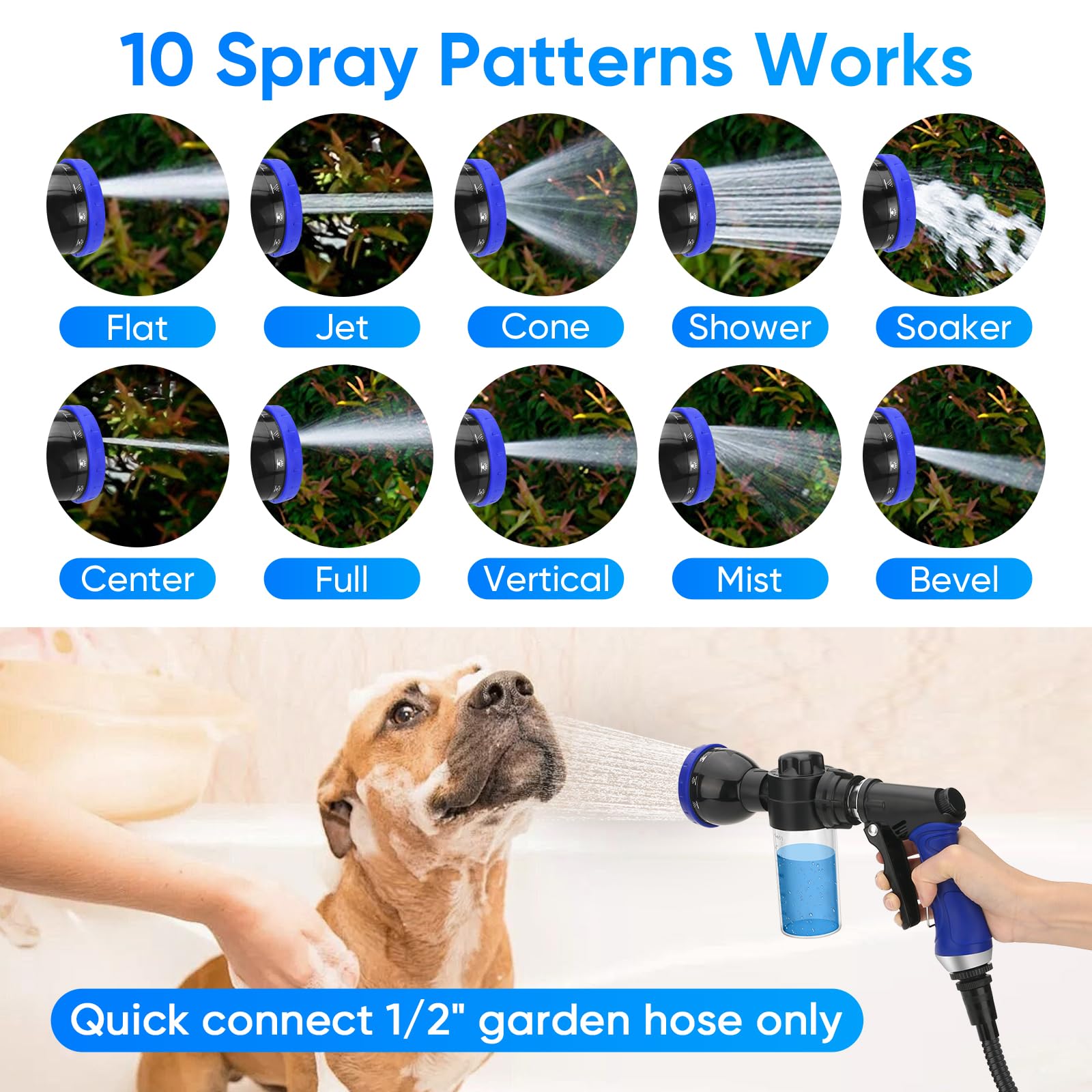 Dog Shower Attachment - Metal 3-Way Diverter with 6.6 Ft Hose | Pet Bath Sprayer for Tub Faucet | Easy Puppy Bathing & Washing Kit | Perfect for Indoor/Outdoor Dog Grooming & Cleaning