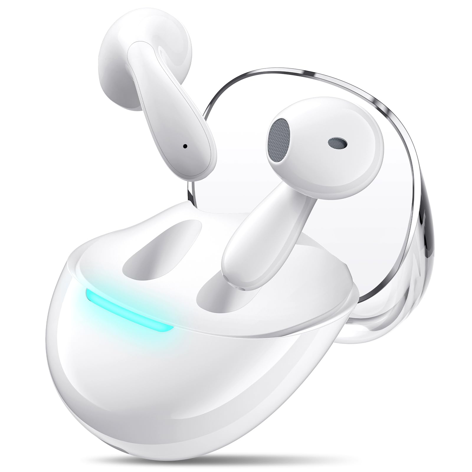 COOYA Bluetooth 5.3 Wireless Earbuds with Dual Mic & 13mm Dynamic Drivers - HiFi Stereo Sound for iPhone 16 Pro Max/15/14/13, Pixel 9/8, Samsung S25 Ultra/S24/S23/A16/A54, OnePlus 13 - Perfect for Workouts, Commuting & Gaming