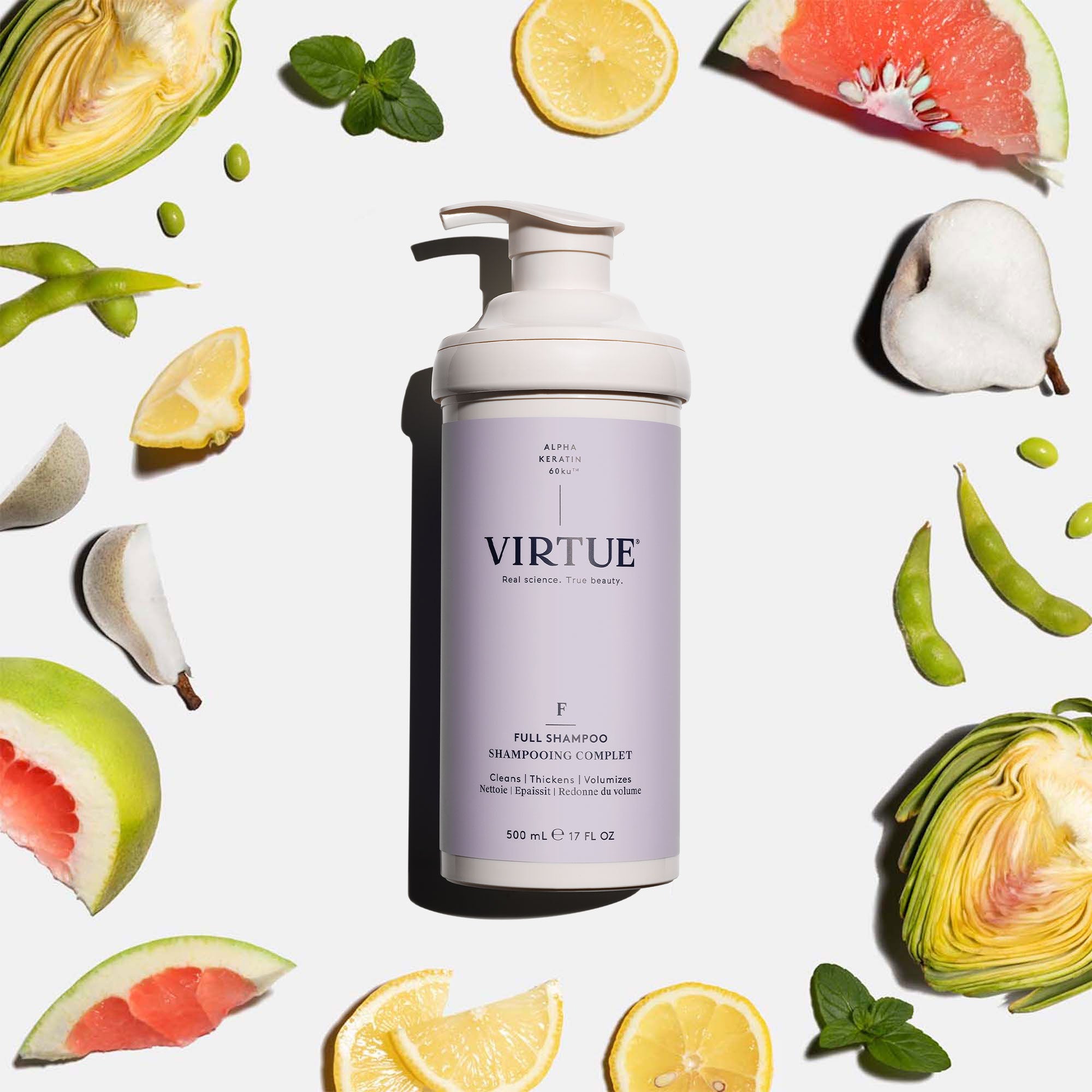 Virtue Full Shampoo for Thickening & Volumizing Hair - Sulfate-Free, Biotin-Enriched Formula for Fine, Thin Hair - Perfect for Daily Use at Home & Salon Styling