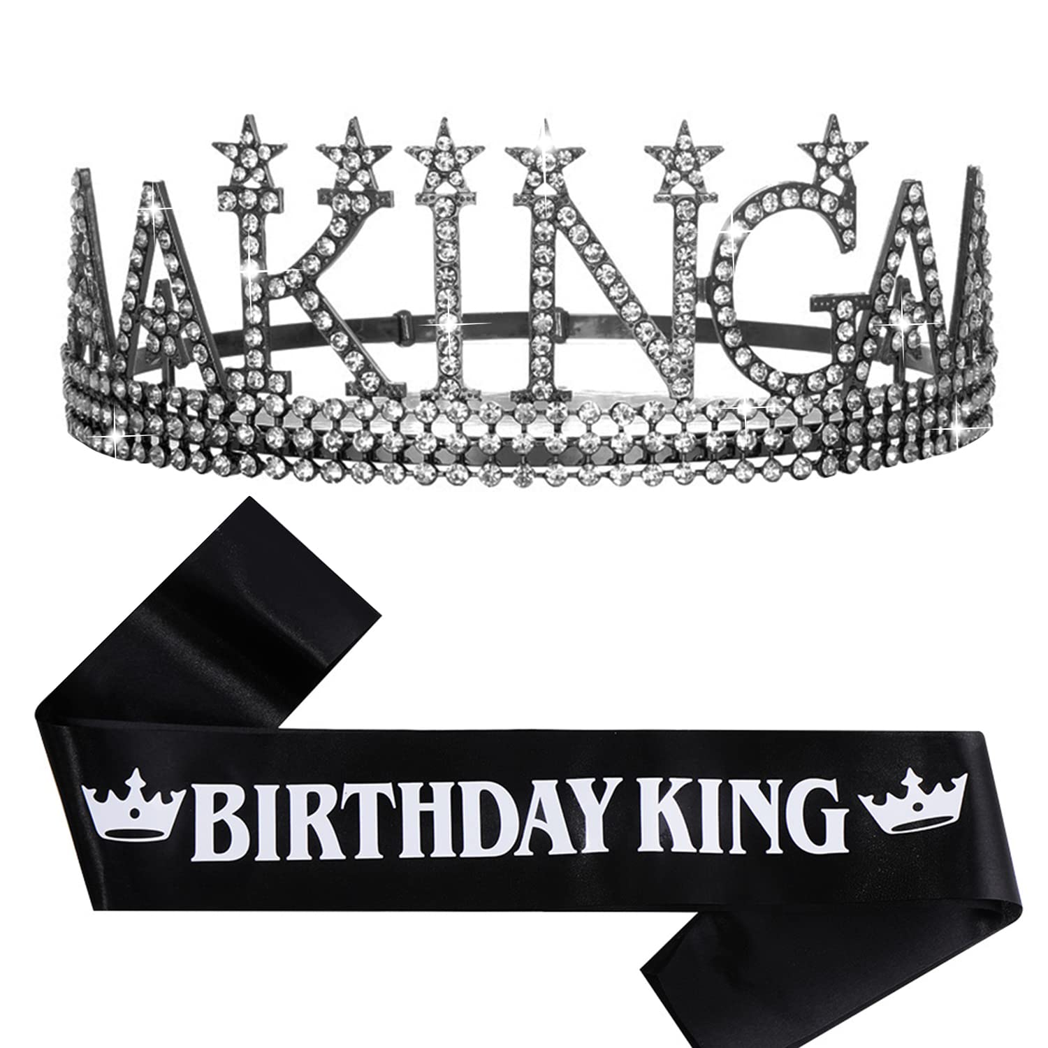 Black Birthday King Crown for Men - Royal Birthday Party Decorations & Gifts for Him | Perfect for Adult Birthday Celebrations, Themed Parties & Special Occasions