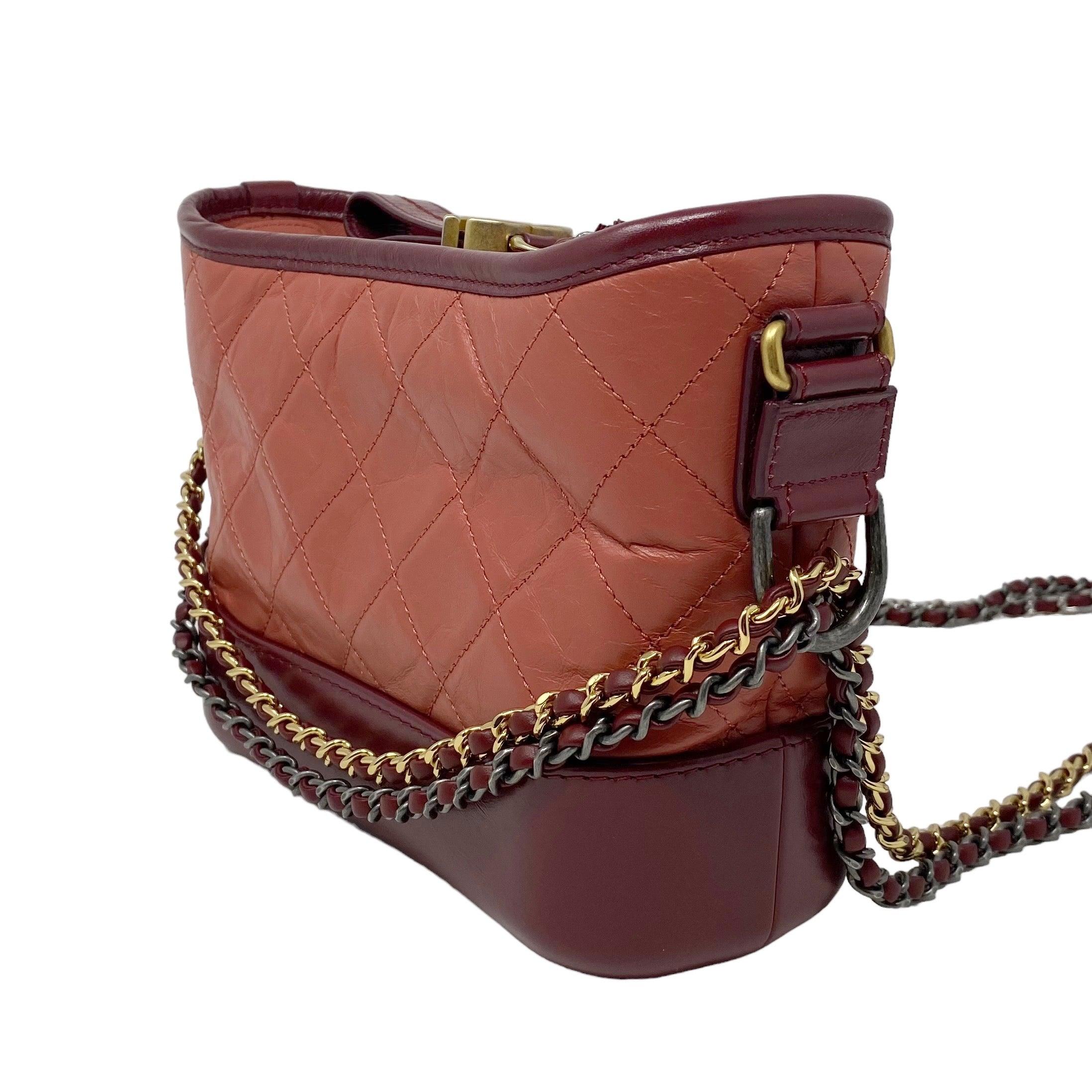 Chanel Small Gabrielle Bag in Salmon Aged Calfskin - Luxury Crossbody Purse for Women, Perfect for Date Night & Special Occasions