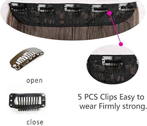 VSAKSH 24 Inch Synthetic Natural Brown Straight Hair Extensions with 5 Clips for Women & Girls - Honey Blonde | Clip-in Hair Extensions for Volume & Length | Perfect for Daily Wear, Parties & Special Occasions