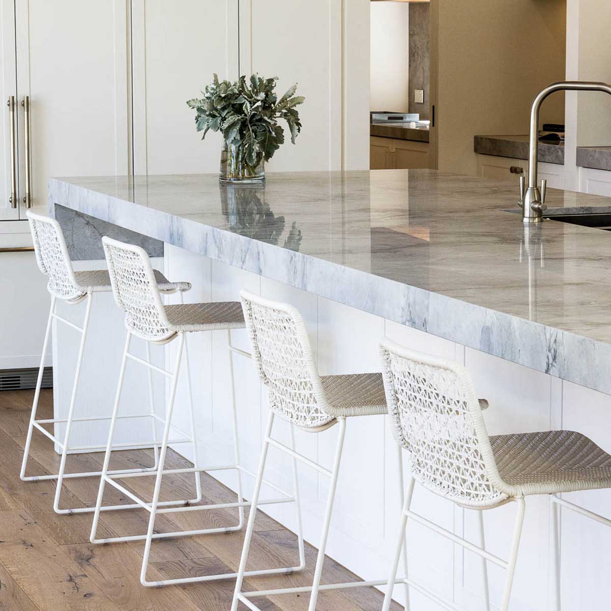 Satara Leah Counter Stool - Modern Kitchen Bar Stools with Back Support, 24