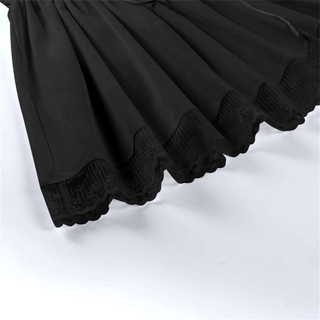 Gothic Punk Mini Dress for Women - Black Vintage Long Puff Sleeve Harajuku Style High Waist Princess Dress | Perfect for Halloween, Cosplay, Nightclubs and Alternative Fashion