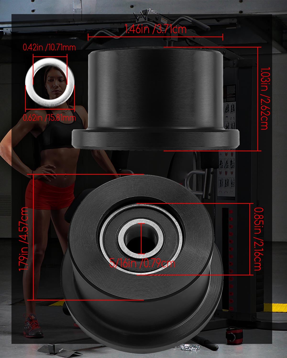 Upgrade Gym Replacement Wheel Rollers - Compatible with Total Gym 1000-1900 Series, Achiever, Force, Gold, FIT Max, Platinum, Pro, Supra, Supreme, Ultima, Ultra, X-Force & XLi - 4PCS Set - Perfect for Home Workouts & Gym Equipment Maintenance