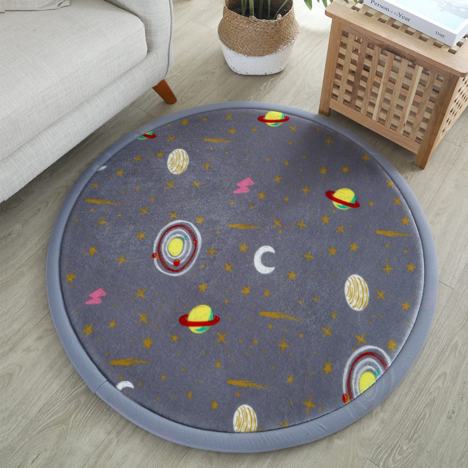 Loartee Round Playroom Kids Rug - 1