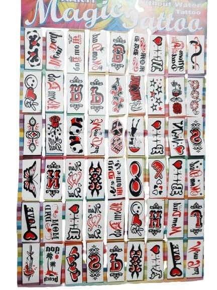 PSPestore 50+ Temporary Tattoos for Adults & Kids - Waterproof Fake Tattoos for Women, Men, Teens | Fun Body Art Stickers for Parties, Birthdays, Halloween | Safe & Easy to Apply | Pack of 2