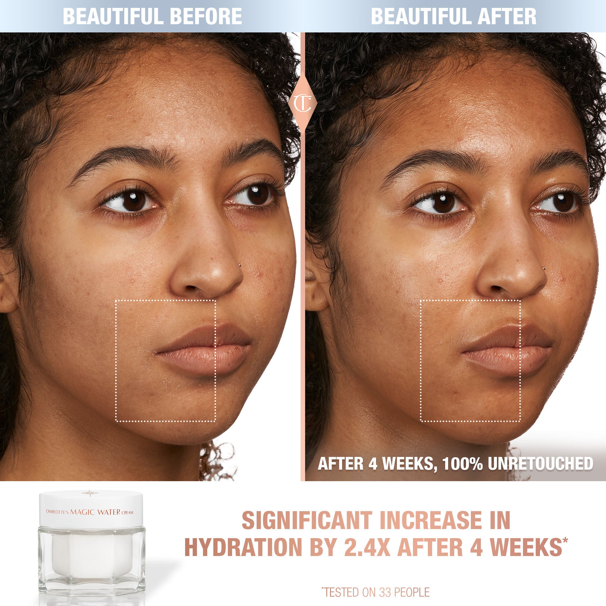 Charlotte's Magic Water Cream - Hydrating Moisturizer for Dry Skin | Day & Night Face Cream for Glowing Skin | Perfect for Daily Skincare Routine & Makeup Prep