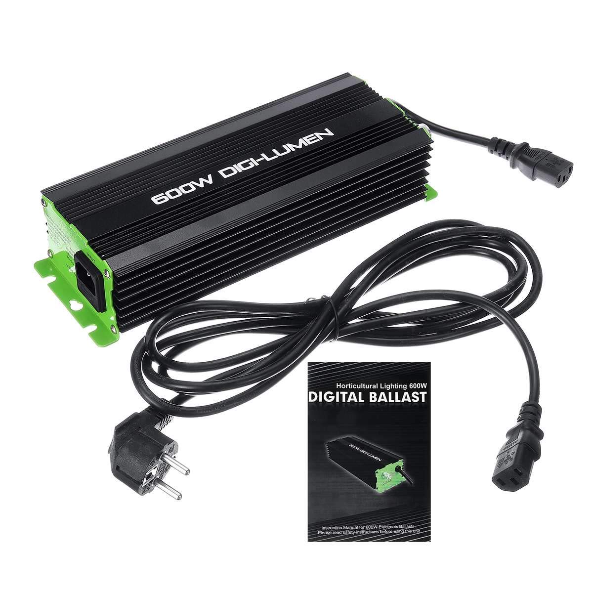 600W Digital Dimmable Ballast for HPS MH Grow Lights - Hydroponic Garden Planter Lighting System for Indoor Plants, Greenhouse & Horticulture Use