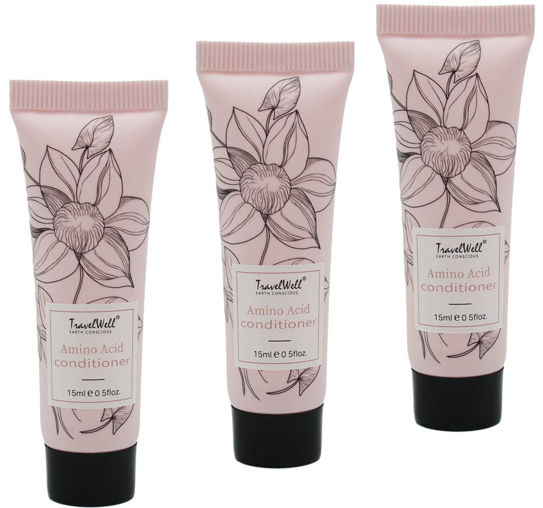 Travelwell Flower Series Conditioner - 0.5 Fl Oz/15ml Travel Size (200 Tubes per Box) | Cruelty-Free Bulk Toiletries for Hotels, Guest Amenities & Travel Essentials | Perfect for Hotels, Airbnbs, Travel Kits & On-The-Go Hair Care