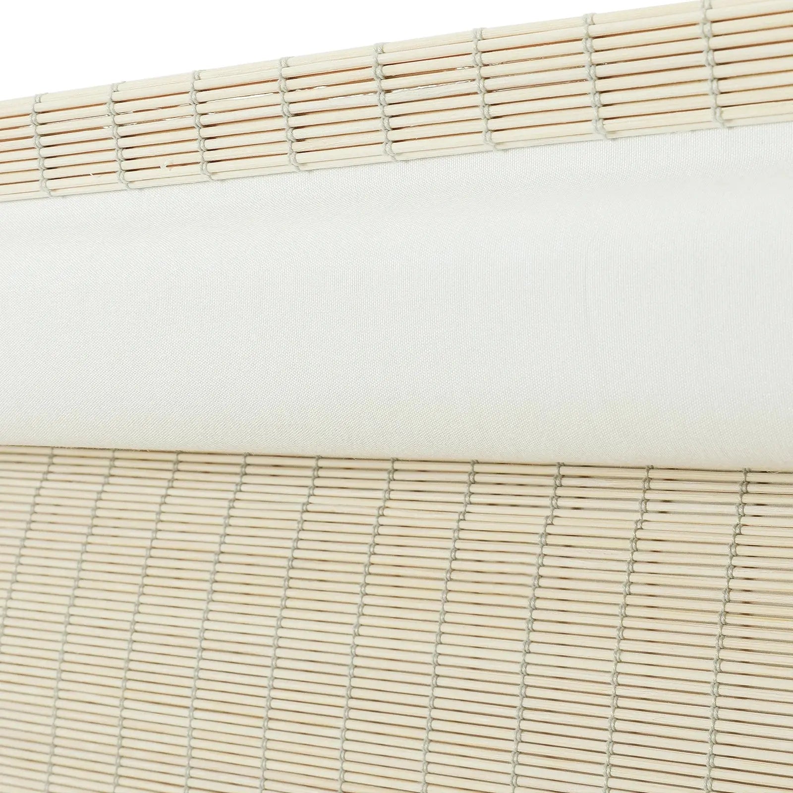 Sybil Bamboo Roman Shade - Ivory White Window Treatment for Living Room & Bedroom | Natural Light Filtering & Privacy