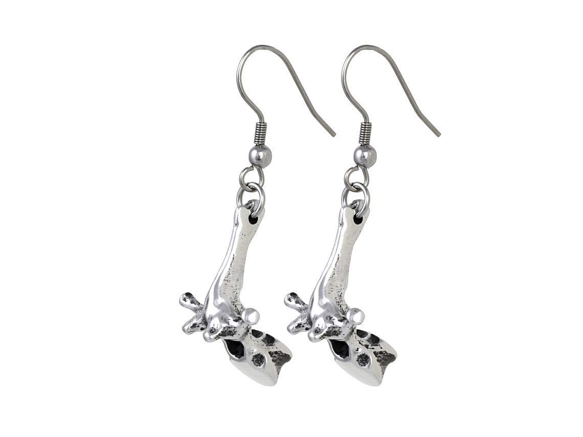 Pewter Thoracic Vertebrae Earrings - Spine Anatomy Charms for Chiropractors & Medical Professionals | Perfect for Anatomy Enthusiasts, Chiropractic Appreciation Gifts & Gothic Jewelry Lovers