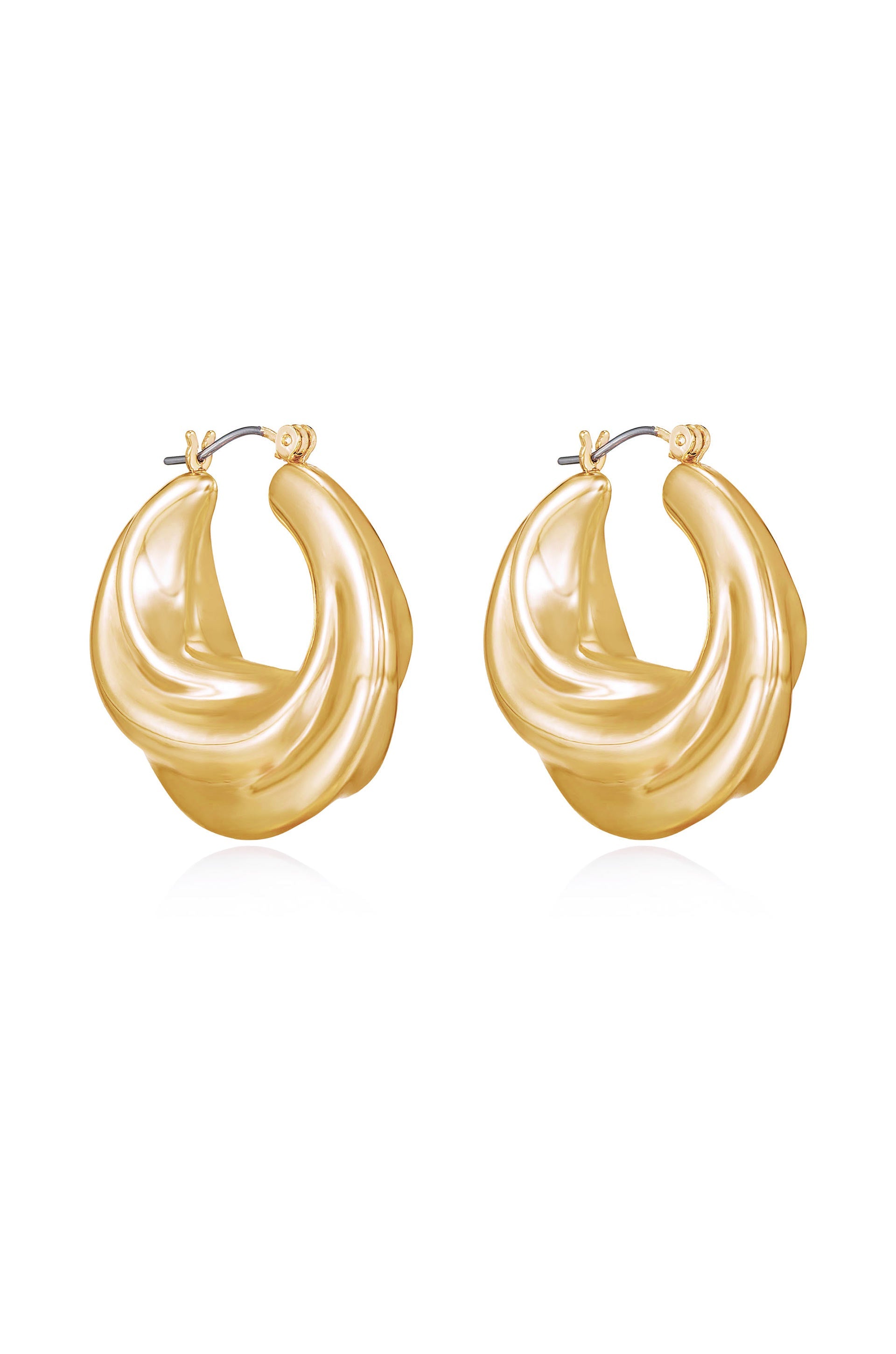 Crescent Swirl Hoop Earrings for Women - Trendy Gold/Silver Dangle Earrings for Everyday Wear | Perfect for Parties, Date Nights & Office