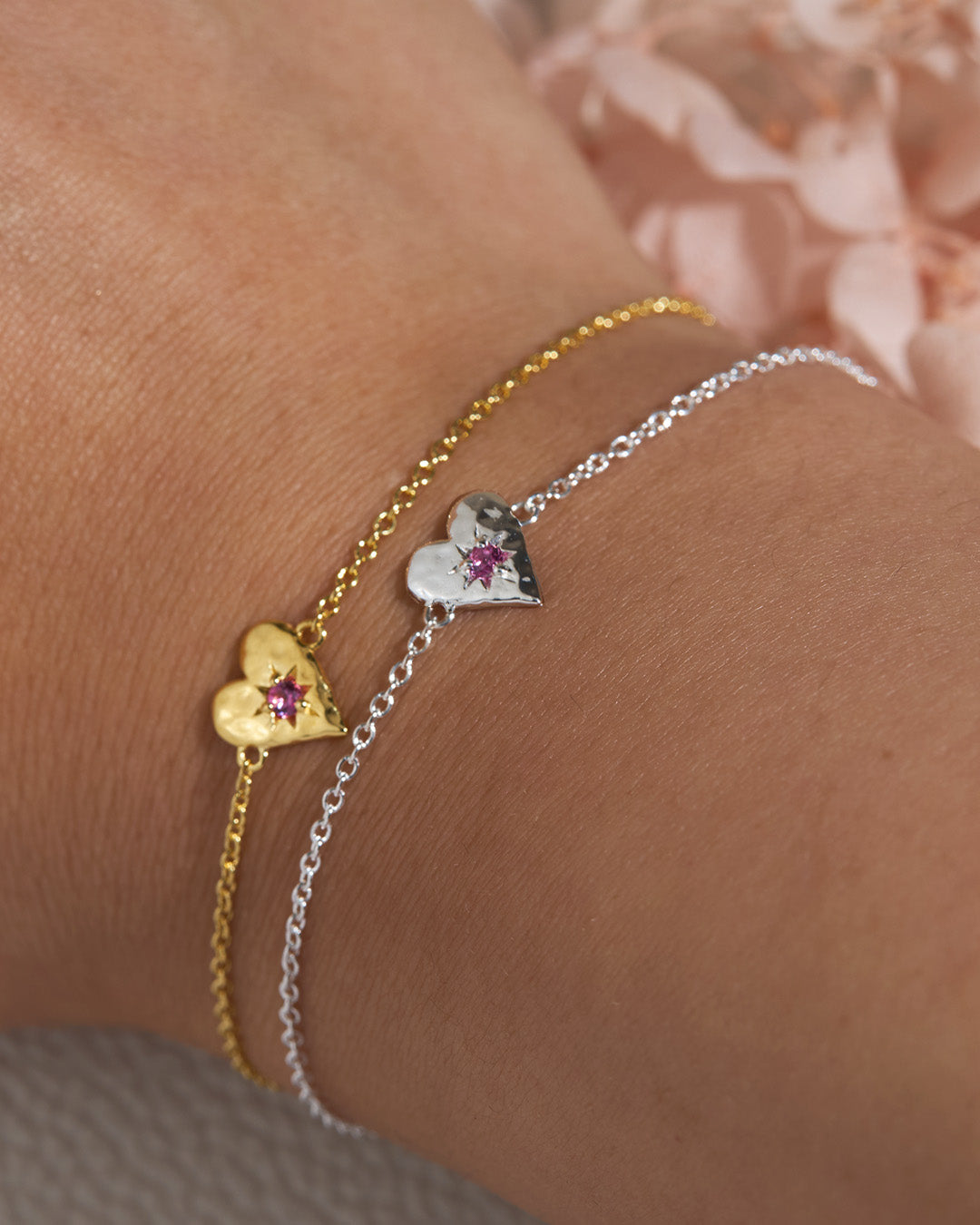 Pink Tourmaline Love Heart Bracelet for Women - Elegant Crystal Jewelry Gift for Valentine's Day, Anniversary & Romantic Occasions