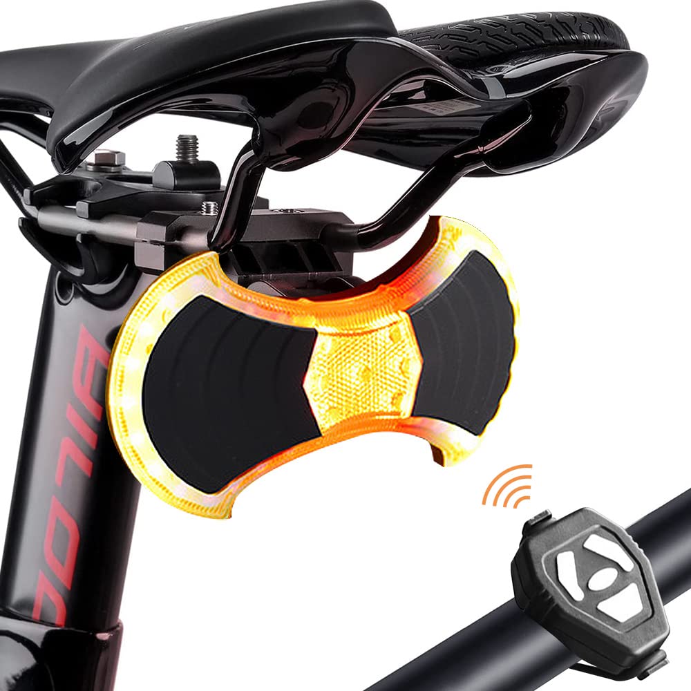 JINKEY USB Rechargeable Bike Turn Signals - Wireless Remote Control LED Bike Tail Light with IPX5 Waterproof, Bright Safety Warning Light for Night Cycling | Perfect for Commuting, Mountain Biking & Road Safety