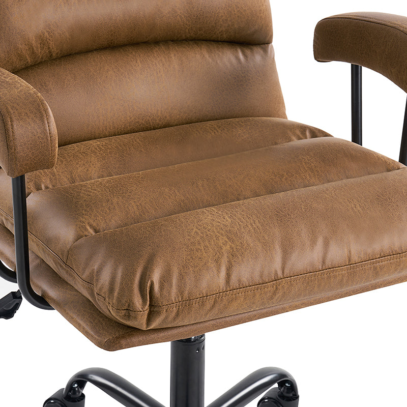 Anselm Modern Ergonomic Faux Leather Office Chair - Adjustable Swivel Desk Chair with Lumbar Support for Home & Office Workspace