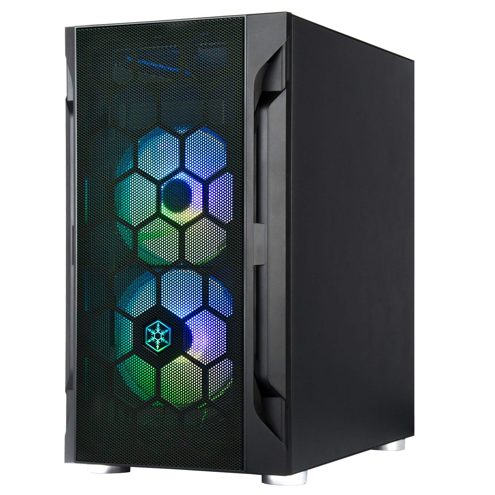 SilverStone FARA H1M PRO Black Micro-ATX PC Case with Tempered Glass Side Panel & 3 ARGB Fans - Compact Gaming Tower for High-Airflow Builds, Perfect for Esports and Streaming Setups
