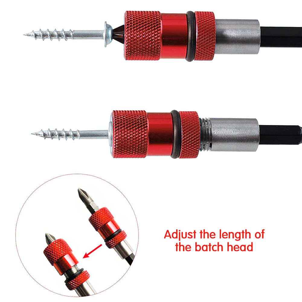 Saipor 2-Pack Magnetic Screwdriver Bit Holder - Adjustable Depth, 1/4