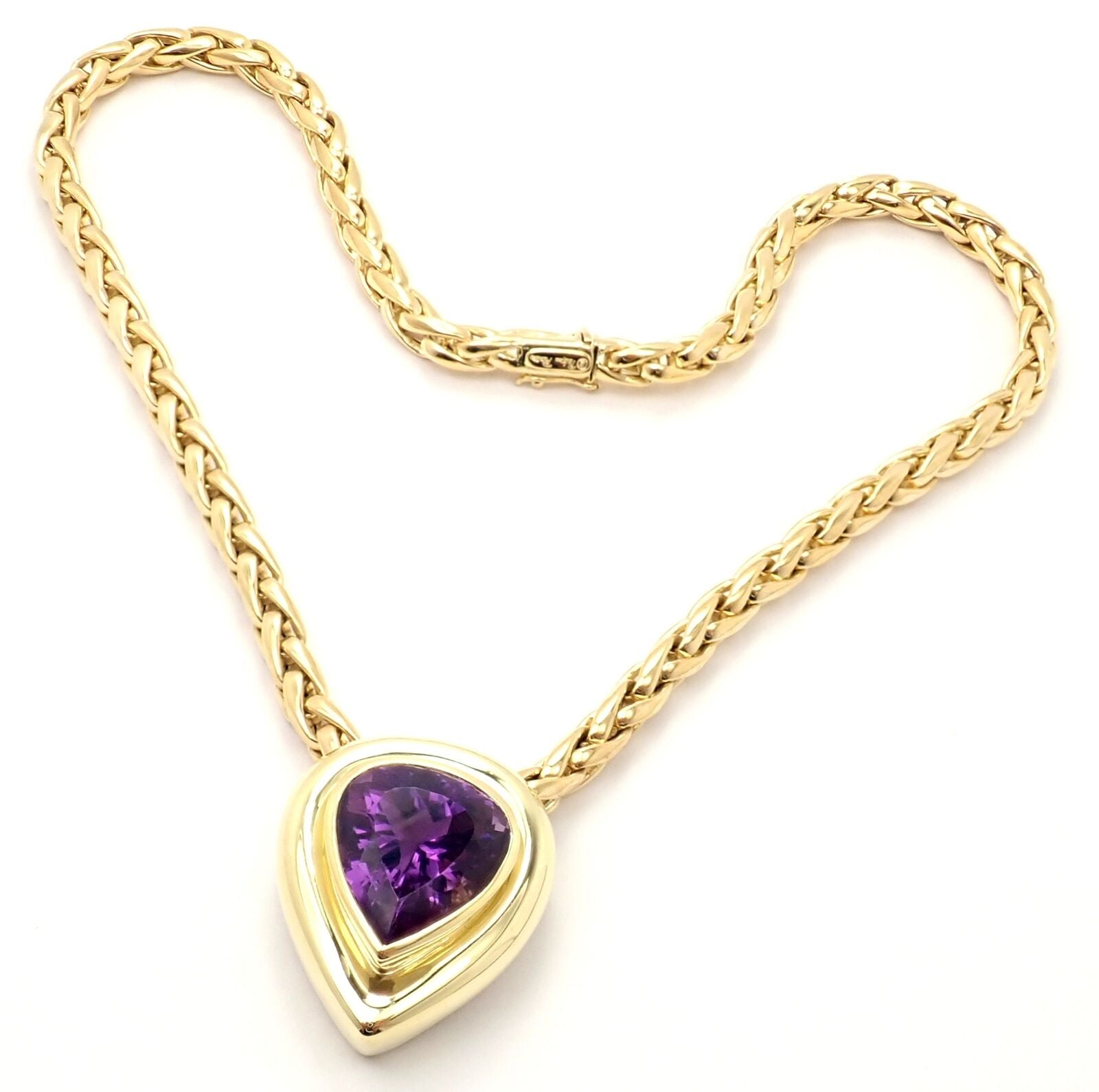 Authentic Tiffany & Co Paloma Picasso 18k Gold Large Amethyst Pendant Necklace for Women - Elegant Jewelry Gift for Anniversary, Valentine's Day & Special Occasions